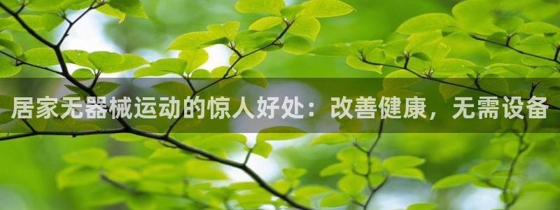 凯时官网：居家无器械运动的惊人好处：改善健康，无需设